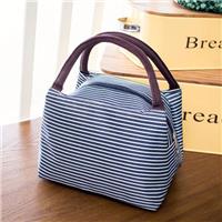  Striped Thermal Lunch Bag with Soft Handles